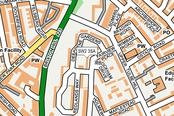 SW2 3SA map - OS OpenMap – Local (Ordnance Survey)