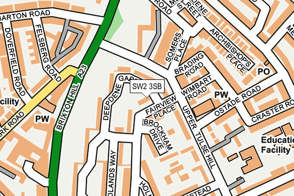 SW2 3SB map - OS OpenMap – Local (Ordnance Survey)