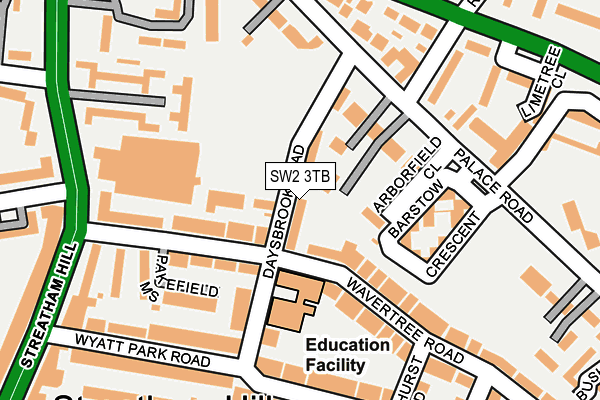 SW2 3TB map - OS OpenMap – Local (Ordnance Survey)