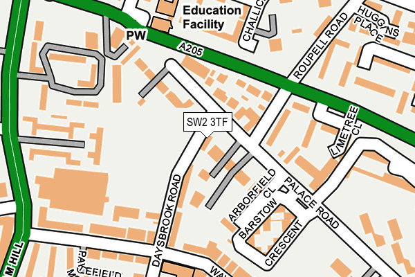 SW2 3TF map - OS OpenMap – Local (Ordnance Survey)