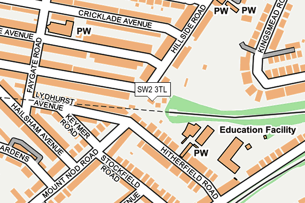 SW2 3TL map - OS OpenMap – Local (Ordnance Survey)