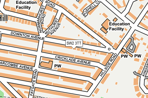SW2 3TT map - OS OpenMap – Local (Ordnance Survey)