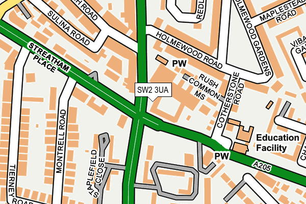 SW2 3UA map - OS OpenMap – Local (Ordnance Survey)