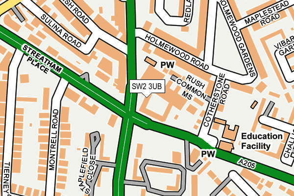 SW2 3UB map - OS OpenMap – Local (Ordnance Survey)
