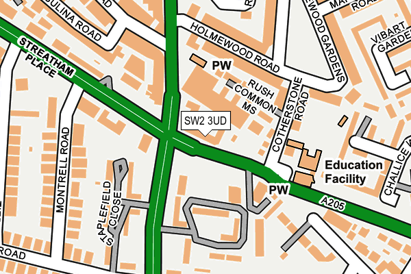 SW2 3UD map - OS OpenMap – Local (Ordnance Survey)