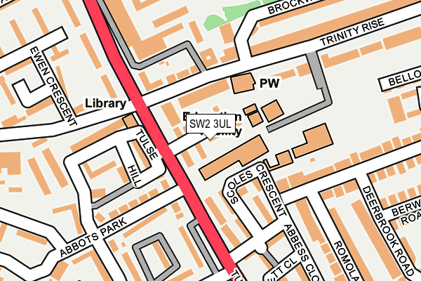 SW2 3UL map - OS OpenMap – Local (Ordnance Survey)