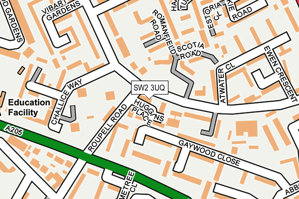 SW2 3UQ map - OS OpenMap – Local (Ordnance Survey)