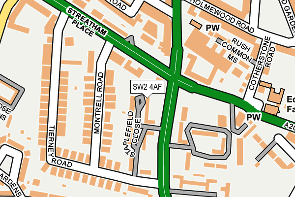 SW2 4AF map - OS OpenMap – Local (Ordnance Survey)