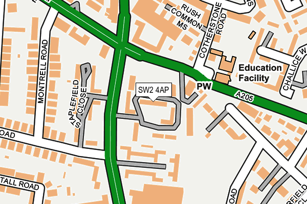 SW2 4AP map - OS OpenMap – Local (Ordnance Survey)