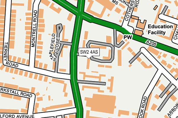 SW2 4AS map - OS OpenMap – Local (Ordnance Survey)