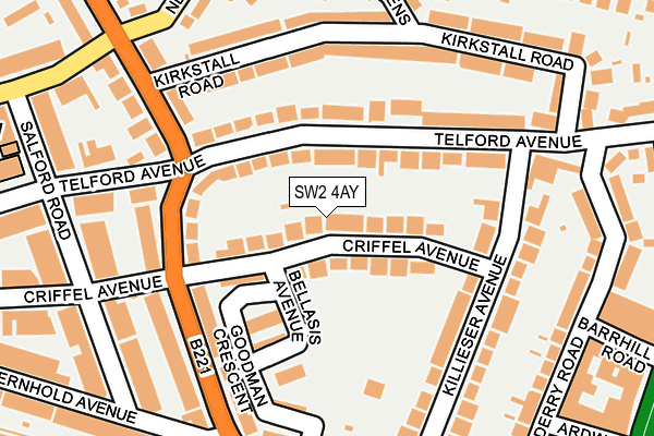 SW2 4AY map - OS OpenMap – Local (Ordnance Survey)