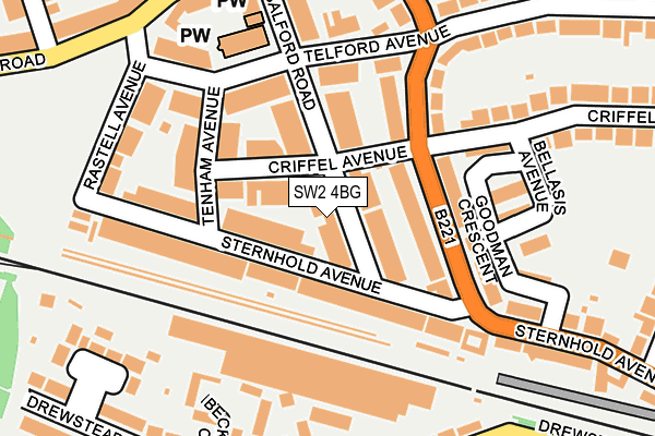 SW2 4BG map - OS OpenMap – Local (Ordnance Survey)