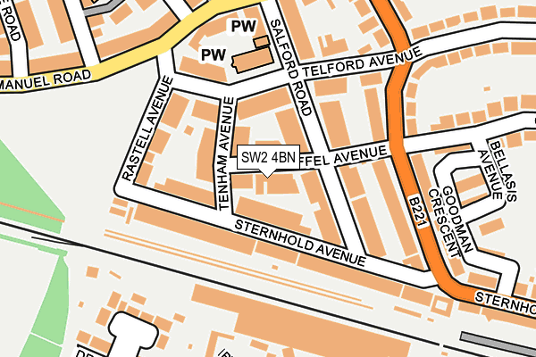 SW2 4BN map - OS OpenMap – Local (Ordnance Survey)