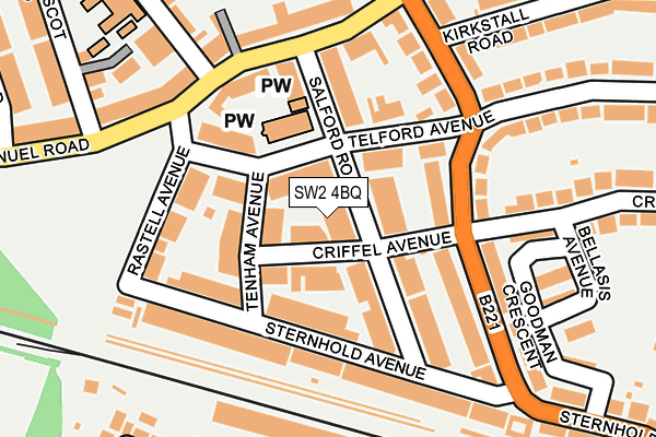 SW2 4BQ map - OS OpenMap – Local (Ordnance Survey)