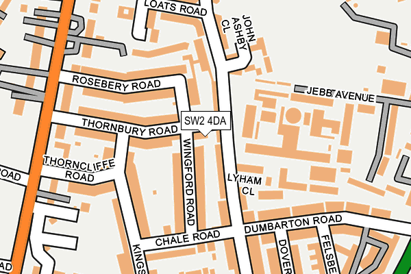 SW2 4DA map - OS OpenMap – Local (Ordnance Survey)