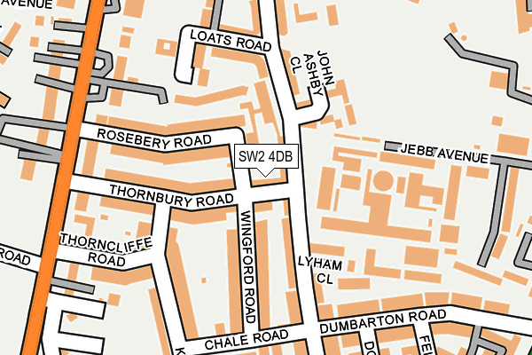 SW2 4DB map - OS OpenMap – Local (Ordnance Survey)