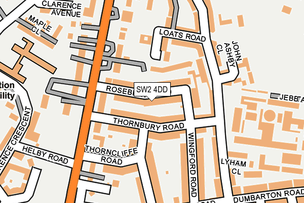 SW2 4DD map - OS OpenMap – Local (Ordnance Survey)