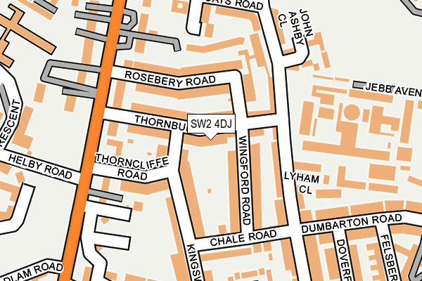 SW2 4DJ map - OS OpenMap – Local (Ordnance Survey)