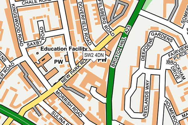 SW2 4DN map - OS OpenMap – Local (Ordnance Survey)