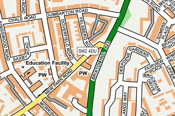 SW2 4DU map - OS OpenMap – Local (Ordnance Survey)