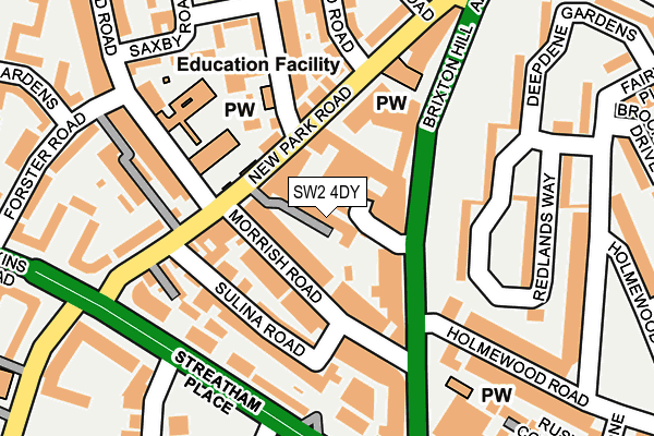 SW2 4DY map - OS OpenMap – Local (Ordnance Survey)