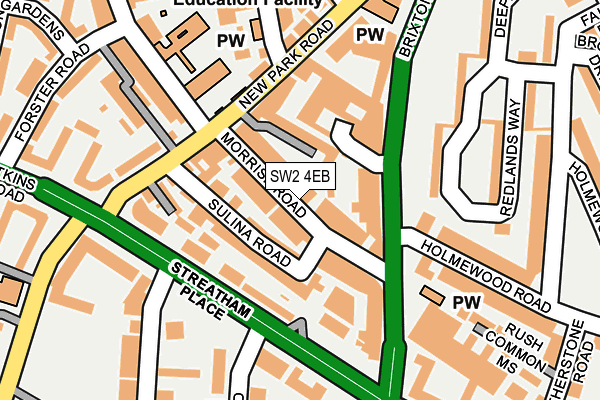SW2 4EB map - OS OpenMap – Local (Ordnance Survey)
