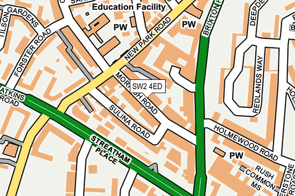 SW2 4ED map - OS OpenMap – Local (Ordnance Survey)