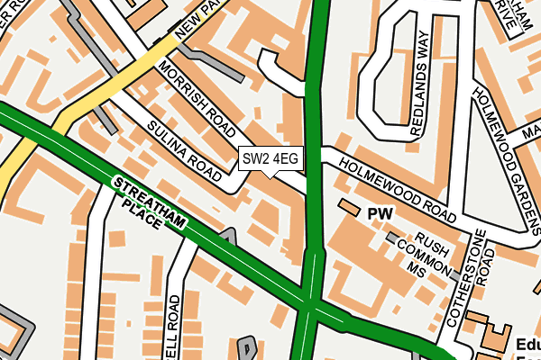 SW2 4EG map - OS OpenMap – Local (Ordnance Survey)