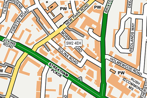 SW2 4EH map - OS OpenMap – Local (Ordnance Survey)