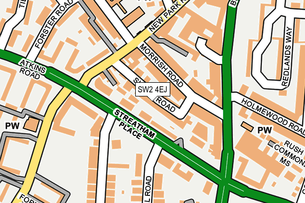 SW2 4EJ map - OS OpenMap – Local (Ordnance Survey)