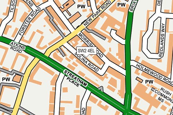 SW2 4EL map - OS OpenMap – Local (Ordnance Survey)