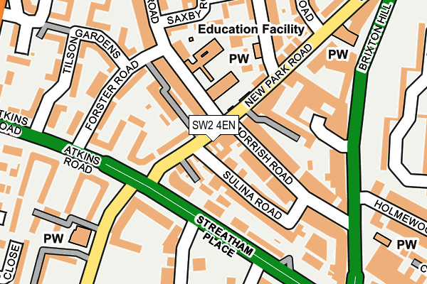 SW2 4EN map - OS OpenMap – Local (Ordnance Survey)