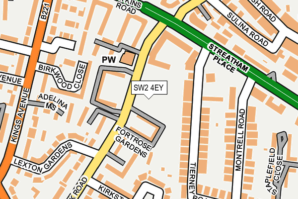 SW2 4EY map - OS OpenMap – Local (Ordnance Survey)