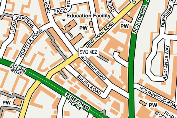 SW2 4EZ map - OS OpenMap – Local (Ordnance Survey)