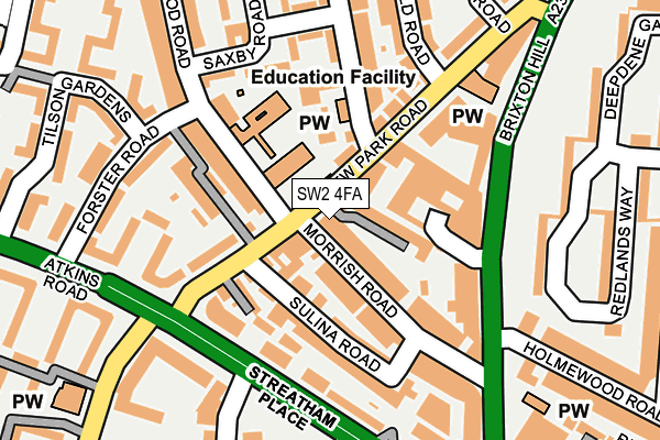 SW2 4FA map - OS OpenMap – Local (Ordnance Survey)