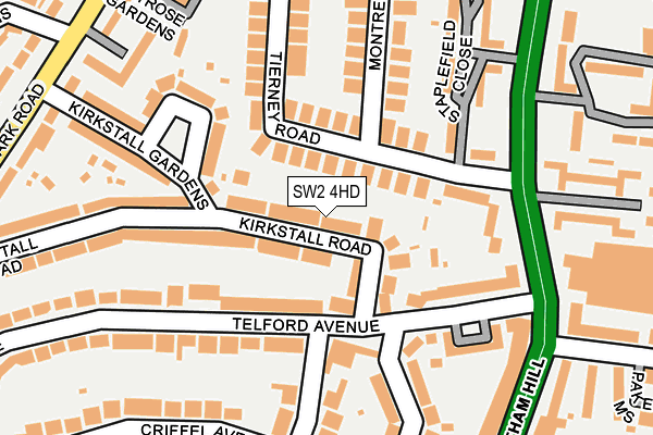 SW2 4HD map - OS OpenMap – Local (Ordnance Survey)