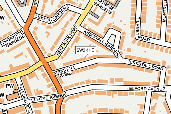 SW2 4HE map - OS OpenMap – Local (Ordnance Survey)