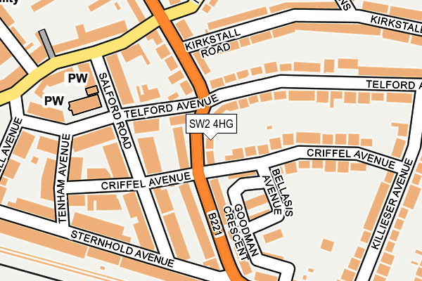 SW2 4HG map - OS OpenMap – Local (Ordnance Survey)