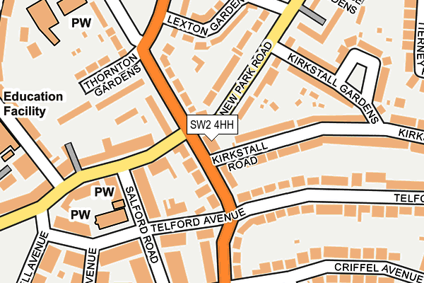 SW2 4HH map - OS OpenMap – Local (Ordnance Survey)