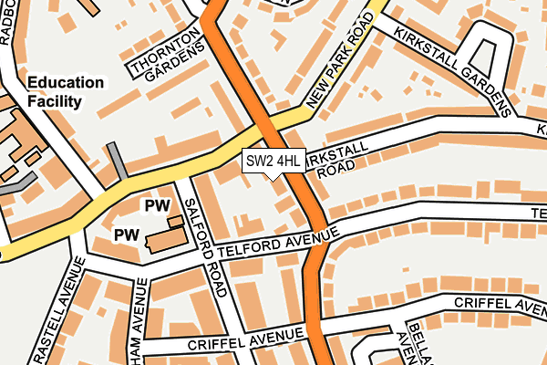 SW2 4HL map - OS OpenMap – Local (Ordnance Survey)