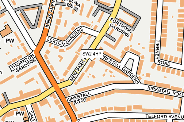 SW2 4HP map - OS OpenMap – Local (Ordnance Survey)