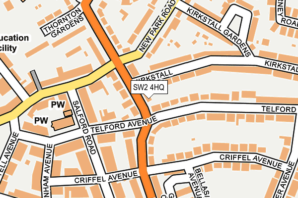 SW2 4HQ map - OS OpenMap – Local (Ordnance Survey)