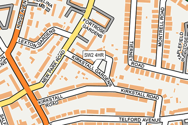 SW2 4HR map - OS OpenMap – Local (Ordnance Survey)