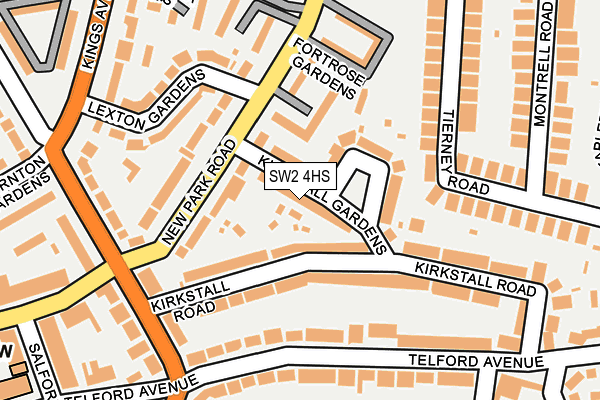 SW2 4HS map - OS OpenMap – Local (Ordnance Survey)
