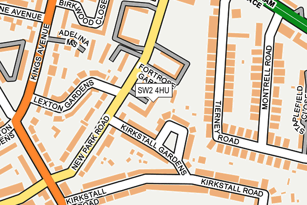 SW2 4HU map - OS OpenMap – Local (Ordnance Survey)