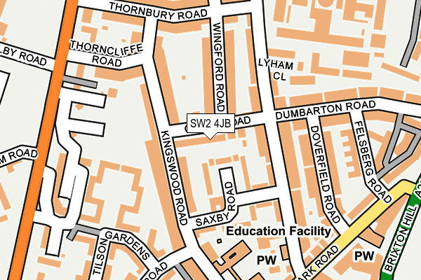 SW2 4JB map - OS OpenMap – Local (Ordnance Survey)