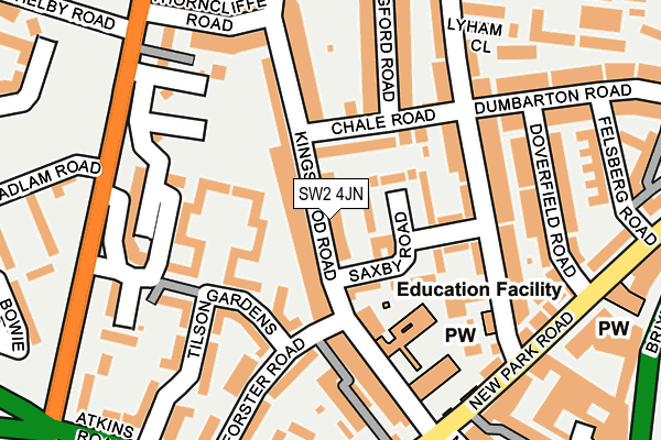 SW2 4JN map - OS OpenMap – Local (Ordnance Survey)