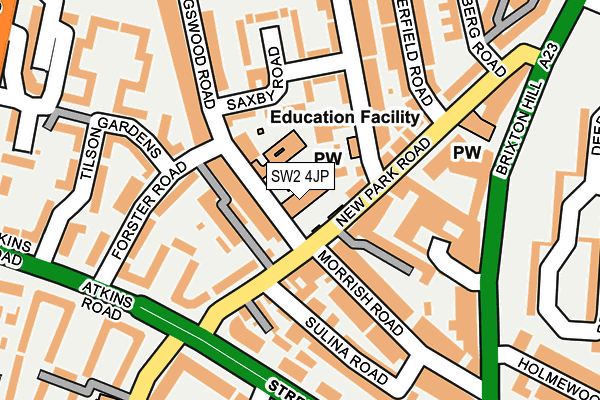 SW2 4JP map - OS OpenMap – Local (Ordnance Survey)