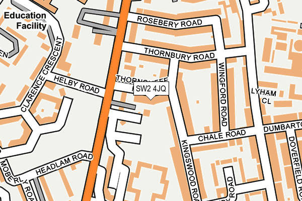 SW2 4JQ map - OS OpenMap – Local (Ordnance Survey)