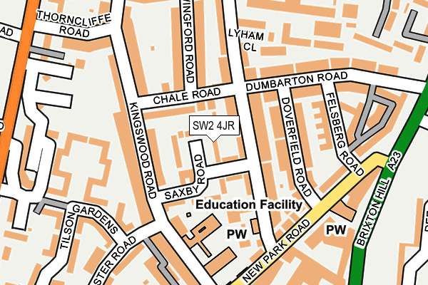SW2 4JR map - OS OpenMap – Local (Ordnance Survey)